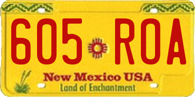 NM license plate 605ROA