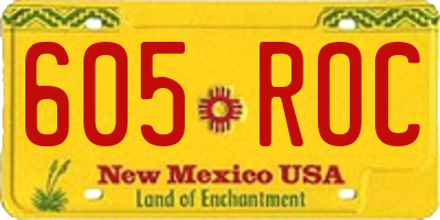 NM license plate 605ROC