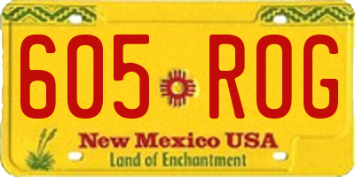 NM license plate 605ROG