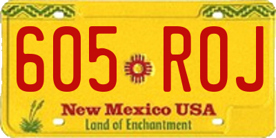 NM license plate 605ROJ