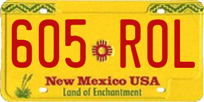 NM license plate 605ROL
