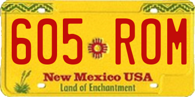 NM license plate 605ROM