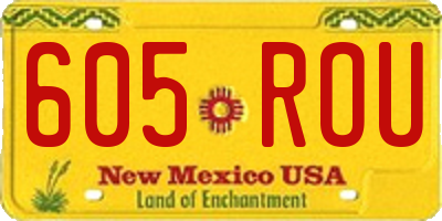NM license plate 605ROU
