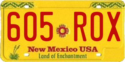 NM license plate 605ROX