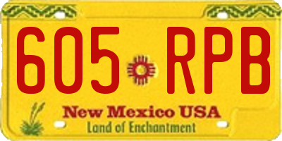 NM license plate 605RPB