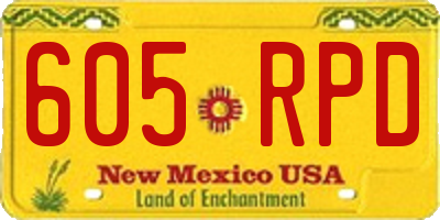 NM license plate 605RPD