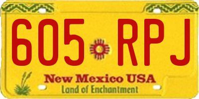 NM license plate 605RPJ