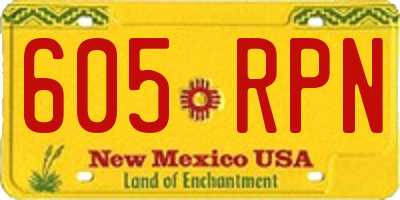 NM license plate 605RPN