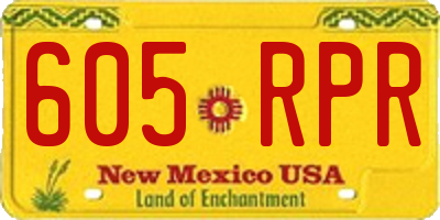 NM license plate 605RPR