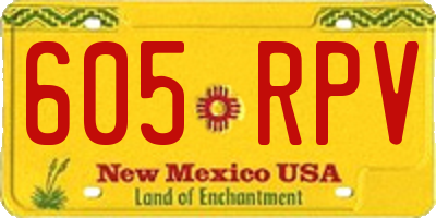 NM license plate 605RPV