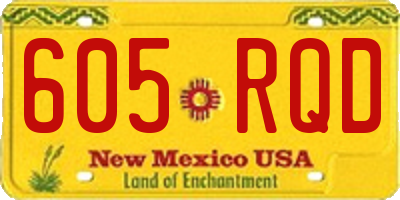 NM license plate 605RQD