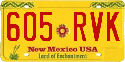 NM license plate 605RVK