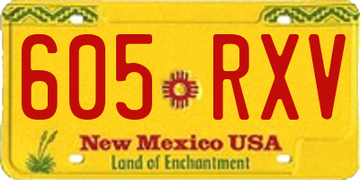 NM license plate 605RXV