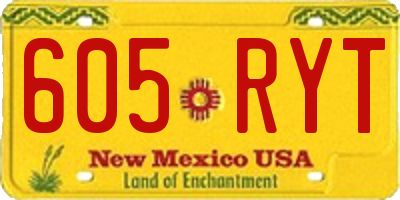 NM license plate 605RYT