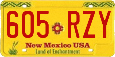 NM license plate 605RZY