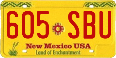 NM license plate 605SBU