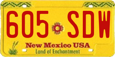 NM license plate 605SDW