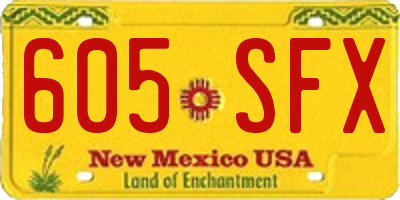 NM license plate 605SFX
