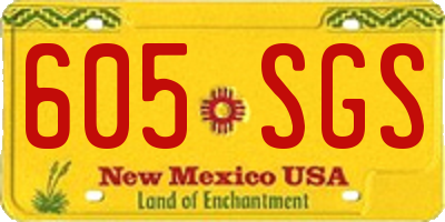 NM license plate 605SGS