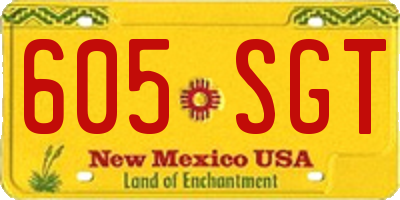 NM license plate 605SGT