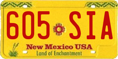 NM license plate 605SIA