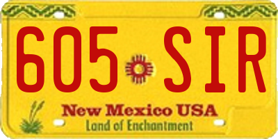 NM license plate 605SIR