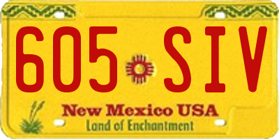 NM license plate 605SIV