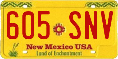 NM license plate 605SNV