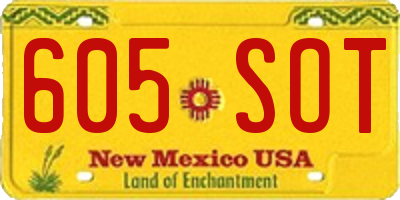 NM license plate 605SOT