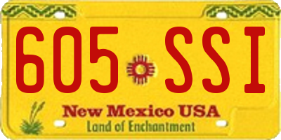 NM license plate 605SSI