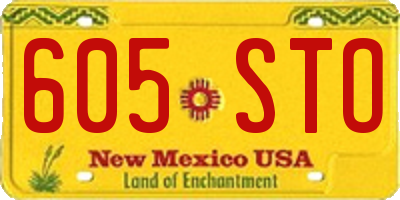 NM license plate 605STO