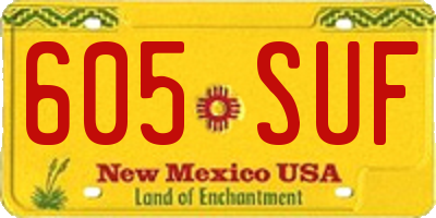 NM license plate 605SUF