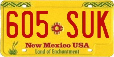 NM license plate 605SUK