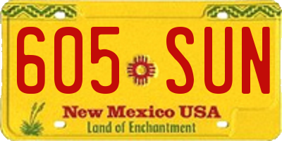 NM license plate 605SUN