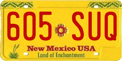 NM license plate 605SUQ
