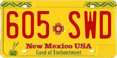 NM license plate 605SWD