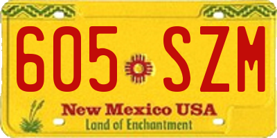 NM license plate 605SZM