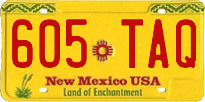 NM license plate 605TAQ