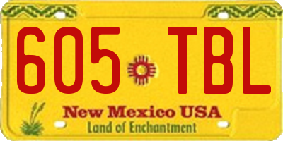 NM license plate 605TBL