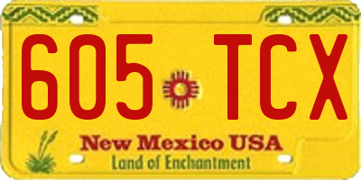 NM license plate 605TCX