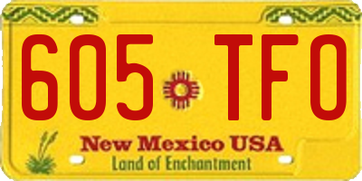 NM license plate 605TFO