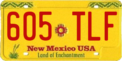 NM license plate 605TLF