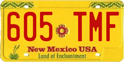 NM license plate 605TMF