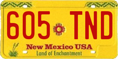 NM license plate 605TND