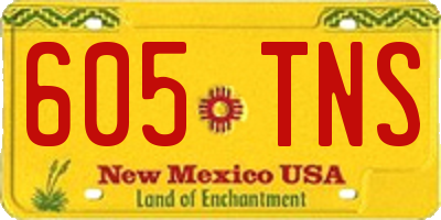 NM license plate 605TNS