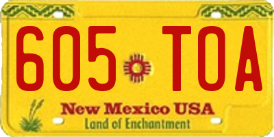 NM license plate 605TOA