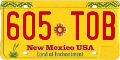 NM license plate 605TOB