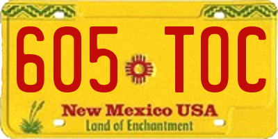 NM license plate 605TOC
