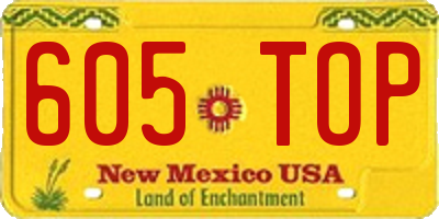 NM license plate 605TOP