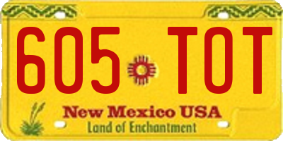 NM license plate 605TOT